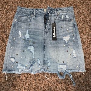 Women’s Jean Skirts w/ Pearls